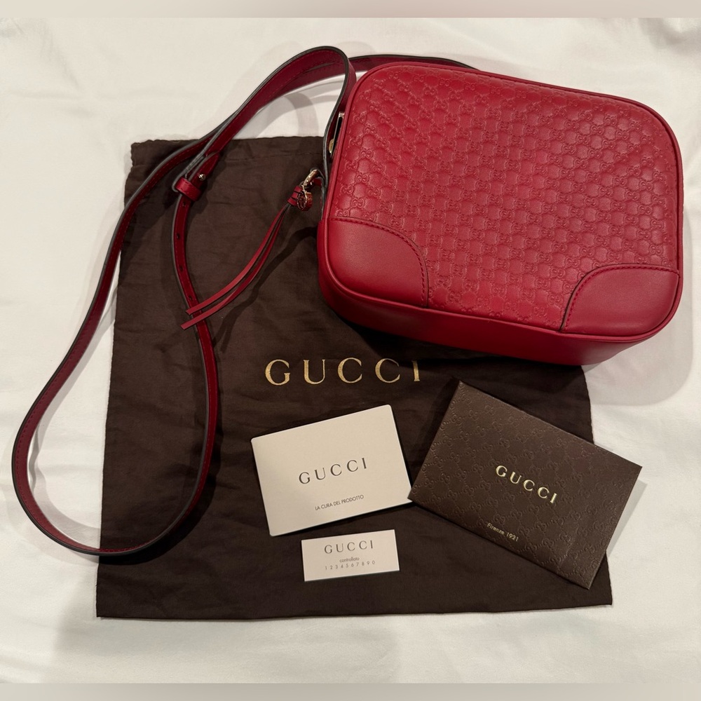 Authentic GUCCI Microshima GG Red Crossbody Bag *NWT* - Picture 2 of 10